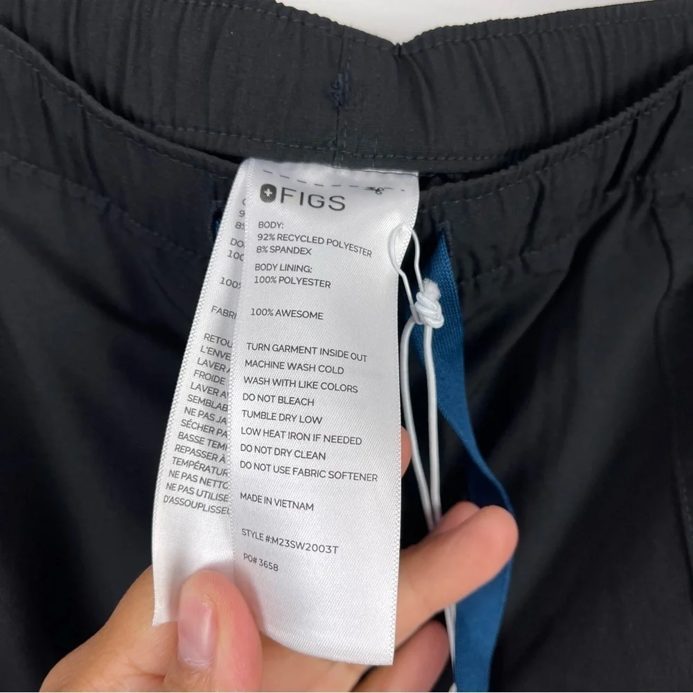 NEW FIGS Scrubs Cairo FREEx Lined Cargo Scrub Pants Men's Size 2XL TALL Black